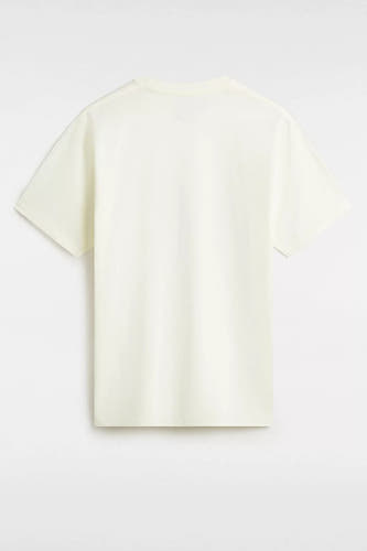 Ecru T-shirt met korte mouwen van VANS “OFF THE WALL”, gezien vanaf de achterkant.