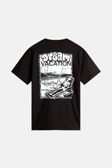T-shirt noir à manches courtes de VANS, avec une impression graphique sur le dos.