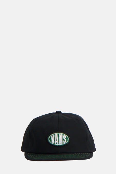 Casquette noire VANS "OFF THE WALL" avec fermeture réglable à l'arrière.