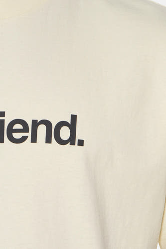 Geel T-shirt met korte mouwen van VANS "OFF THE WALL", met zwarte tekstprint op de voorkant.