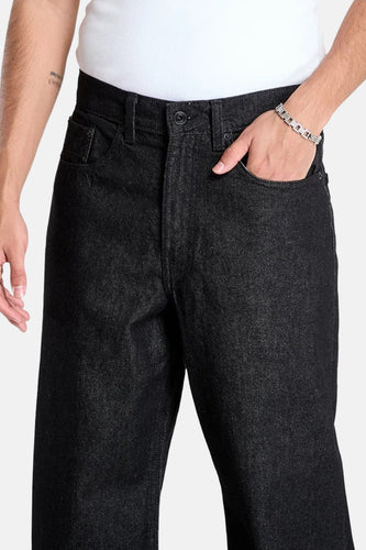 CHECK 5 LOOSE DENIM PANT - black denim