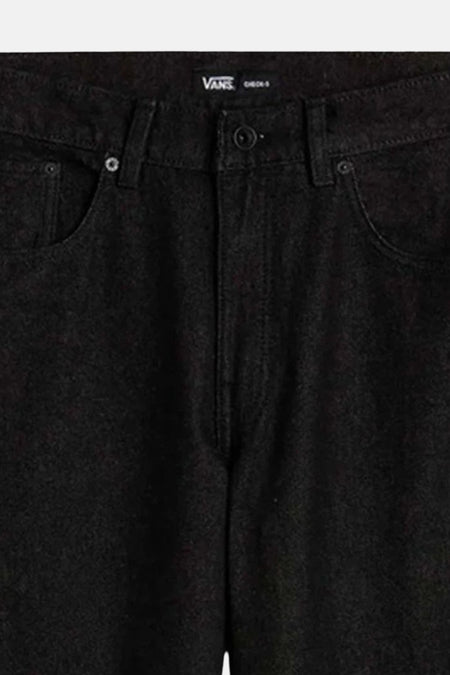 Rechte zwarte jeans van denim van VANS “OFF THE WALL”, met klassieke zakken.