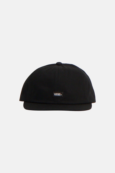 Casquette noire VANS "OFF THE WALL", avec une sangle réglable à l'arrière.