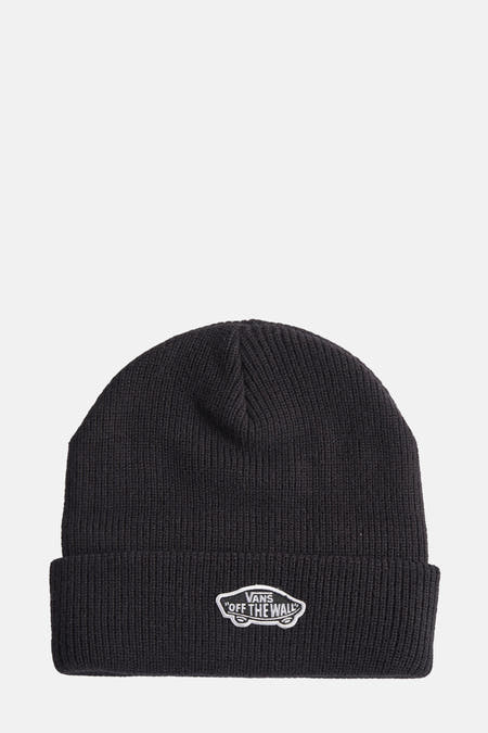 Zwarte muts van Vans met 'Off The Wall' logo-patch.
