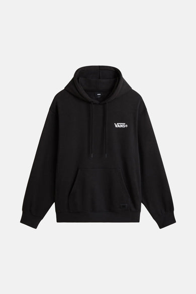 Zwarte sweater met kap van VANS®, met trekkoorden en een buidelzak aan de voorkant.