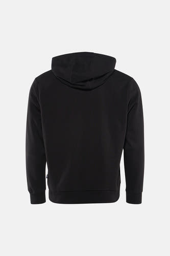 Zwarte sweater met kap van Vans, gezien op de achterkant met een effen patroon.