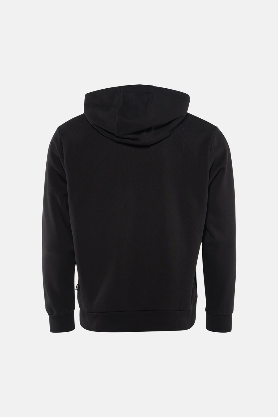 Zwarte sweater met kap van Vans, gezien op de achterkant met een effen patroon.