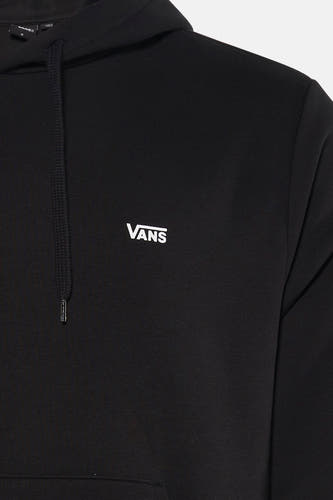 Zwarte sweater met kap van VANS, met trekkoord en klein logo op de borst.
