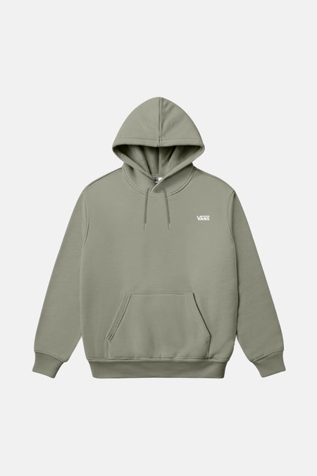 Groene sweater met kap van VANS "OFF THE WALL", met lange mouwen en buidelzak aan de voorkant.