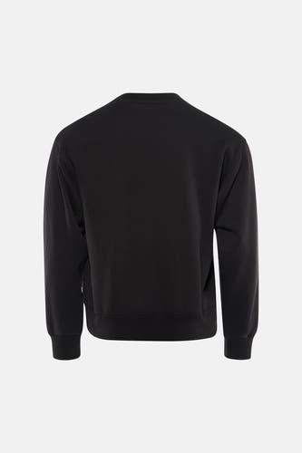Zwarte sweater met ronde hals van VANS “OFF THE WALL”, achterkant in effen design.

