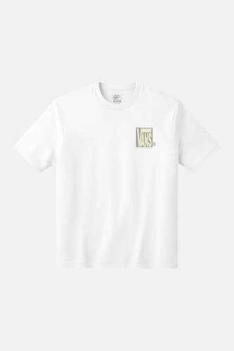 Wit T-shirt met korte mouwen van VANS “OFF THE WALL”, met klein logo op de borst.