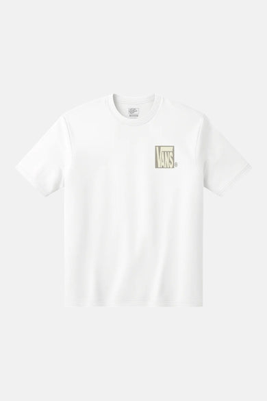 T-shirt blanc à manches courtes VANS "OFF THE WALL", avec petit logo sur la poitrine.