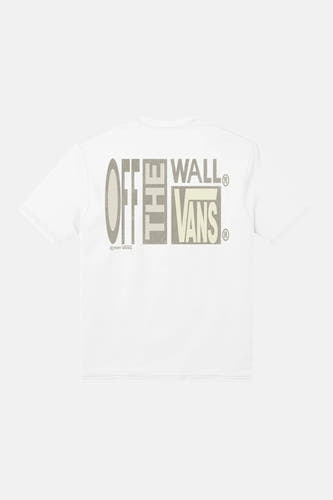 Wit T-shirt met korte mouwen van VANS “OFF THE WALL”, met grote logo-opdruk op de achterkant.