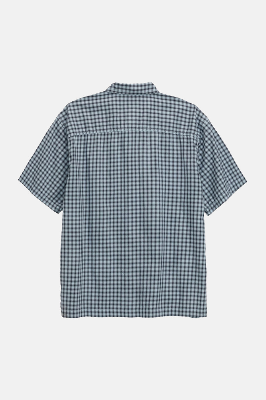 Blauw geruit korte mouwen overhemd van VANS, achterzijde met gestikte detailstrook, casual fit