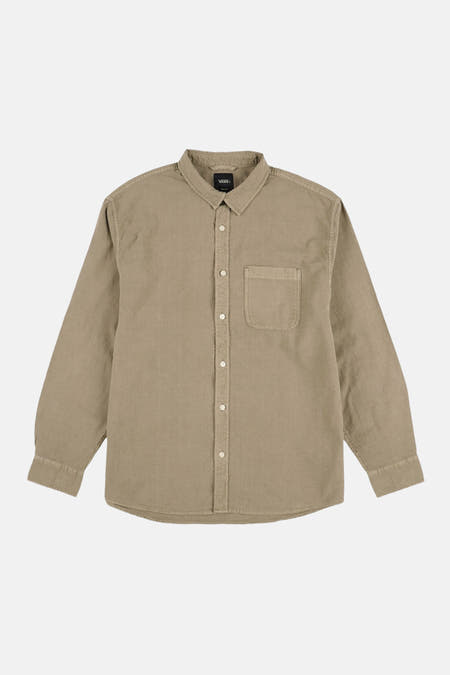 Groen overhemd met lange mouwen van Vans "Off The Wall", met knoopsluiting en borstzak.