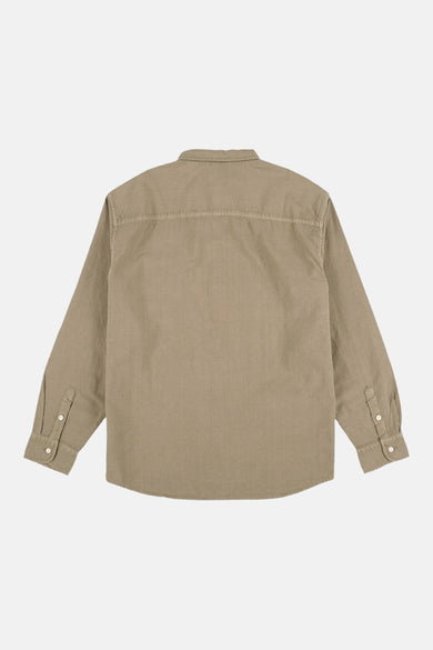 Chemise verte à manches longues VANS "OFF THE WALL", vue arrière avec fermeture à boutons.