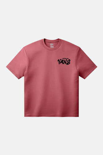 Rood T-shirt met korte mouwen van VANS “OFF THE WALL”, met een zwart logo op de borst.