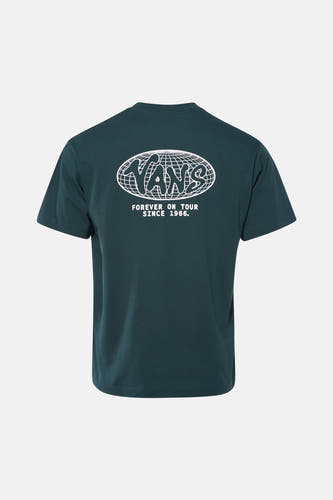 Groen T-shirt van VANS “OFF THE WALL” met witte logo-opdruk op de rug.