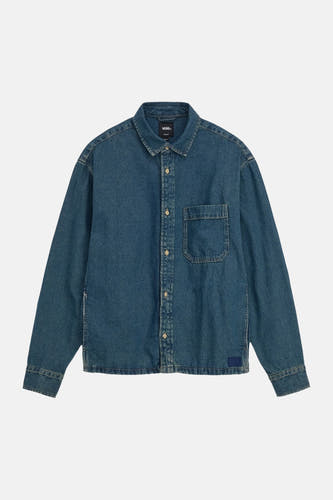 Hemd met lange mouwen - mid blue denim