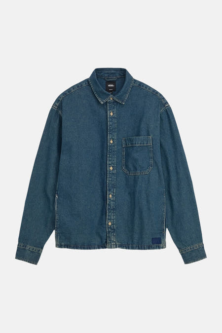 Hemd met lange mouwen - mid blue denim