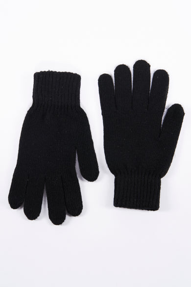 Gants de main noirs Access®, tricotés avec une fine texture, posés sur un fond blanc.