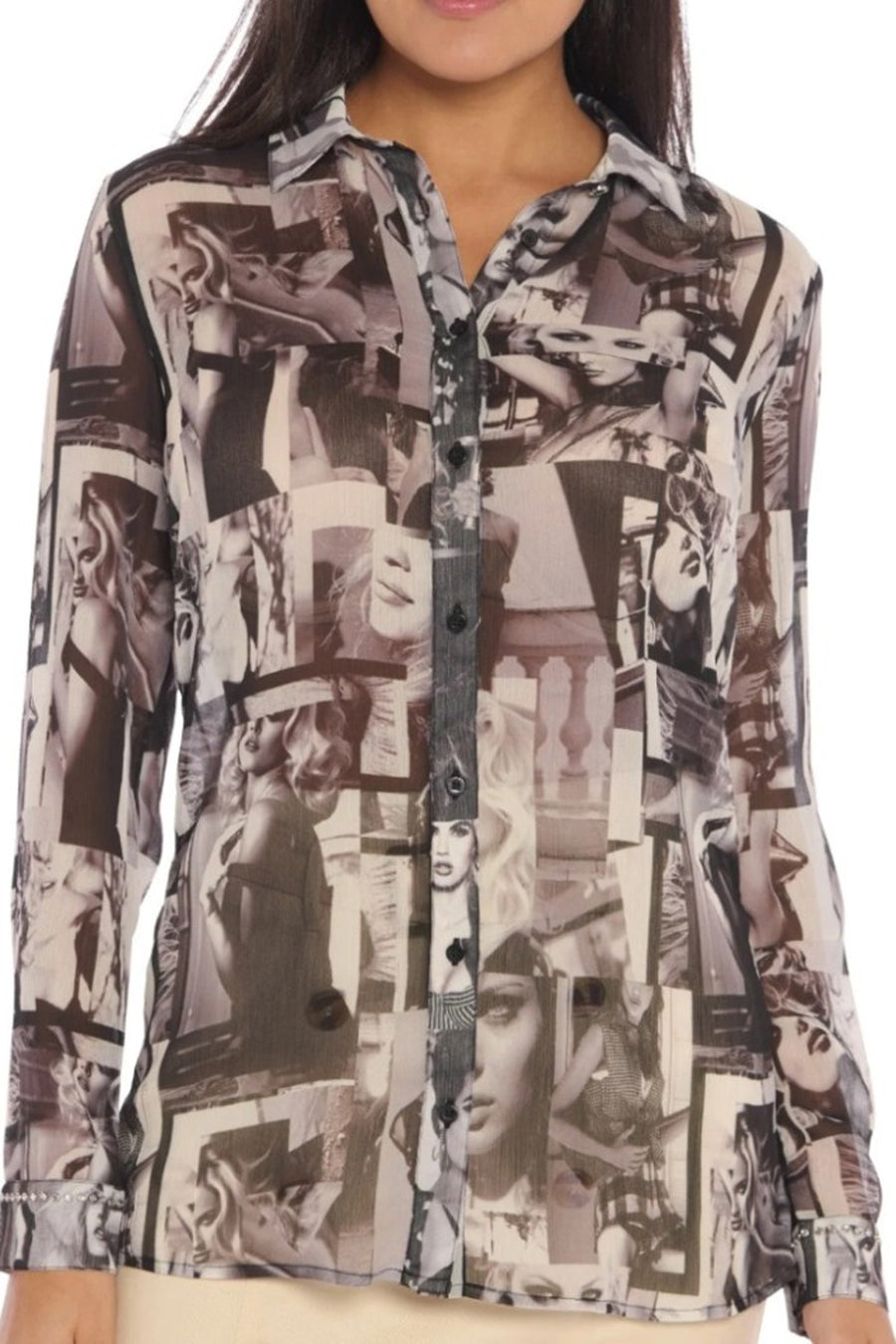 Blouse met lange mouwen - zwart