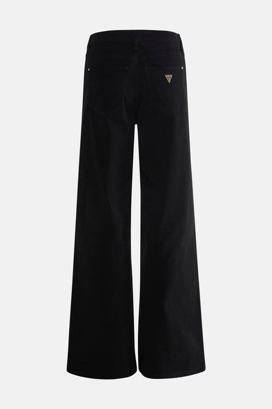 Zwarte gekleurde jeans van Guess, met wijde pijpen en subtiel logo detail.