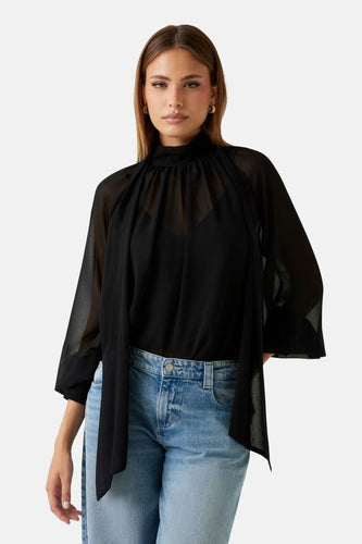 Blouse met lange mouwen - zwart