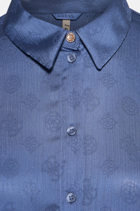 Blouse met lange mouwen - blauw