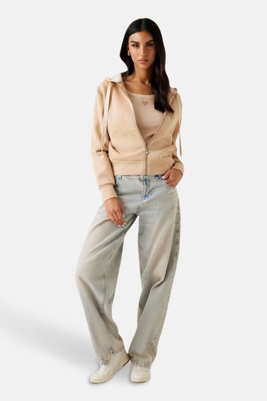 Sweater met kap - bruin - Guess®