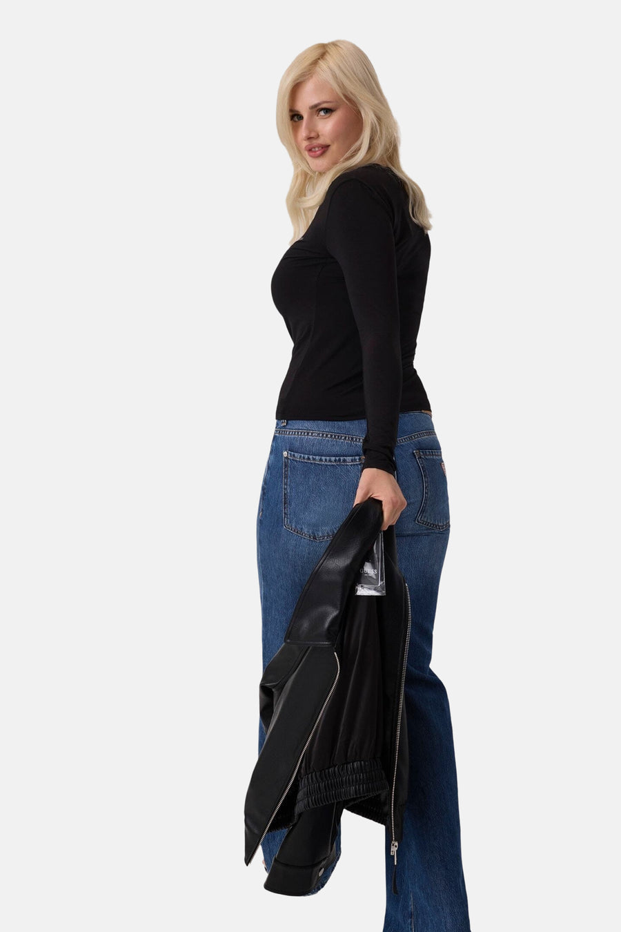 Top uni manche longue noir - Guess®