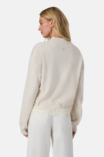 Pull col O - beige