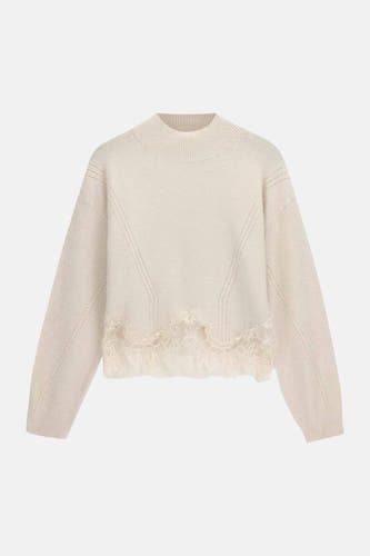 Pull col O - beige