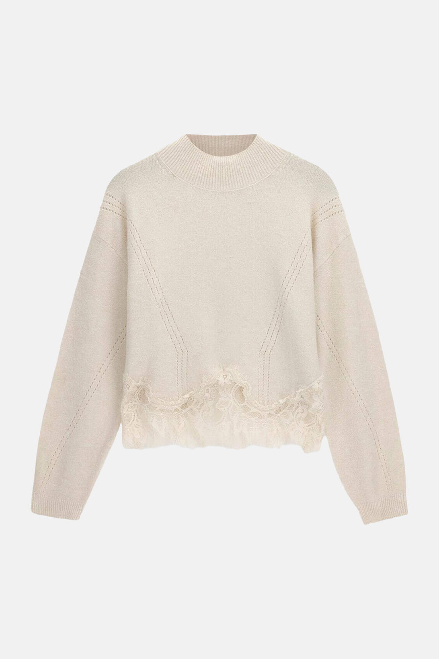 Pull col O - beige