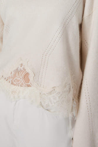 Pull col O - beige