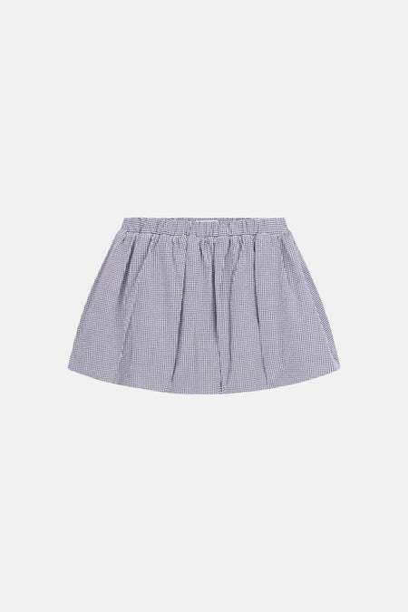 Zwarte rok van Guess® met een ruitjespatroon, geplooid detail en elastische tailleband.