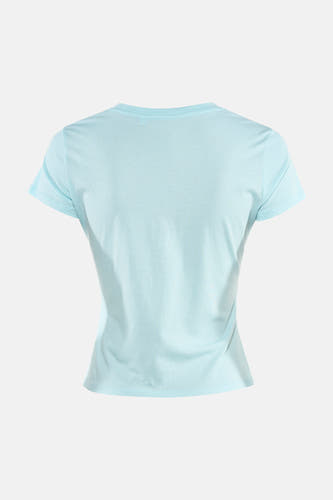 Blauw T-shirt met korte mouwen van Guess®, effen design.