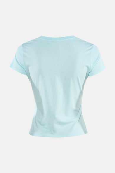 Blauw T-shirt met korte mouwen van Guess®, effen design.