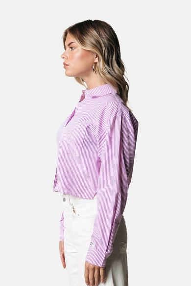 Chemise à manches longues - rose