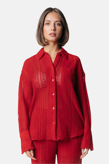 Hemd (lange mouwen) Rood - COLOURFUL REBEL