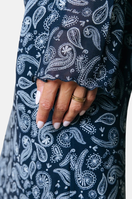 Kleedje met lange mouwen - blauw