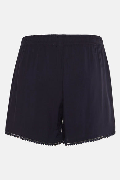 Short bleu de HAILYS avec ce taille é élastique et bordure.