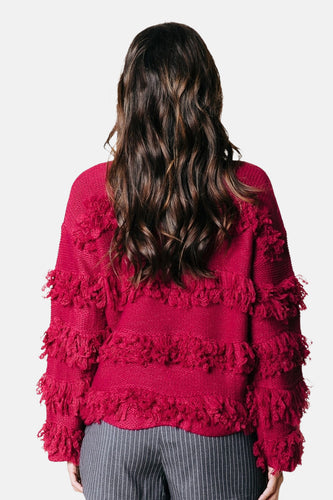 Pull met ronde hals - rood