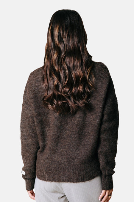 Pull met ronde hals - bruin