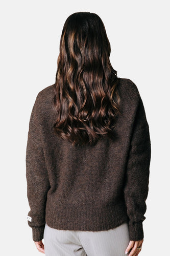 Pull à col rond - brun - COLOURFUL REBEL