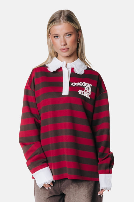 Polo's (lange mouwen) rood - COLOURFUL REBEL