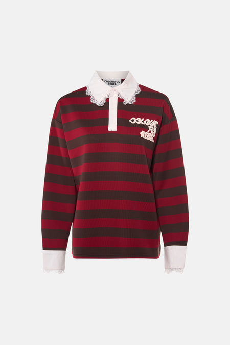 Polo met lange mouwen - rood