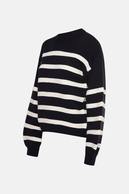 Pull met ronde hals - zwart