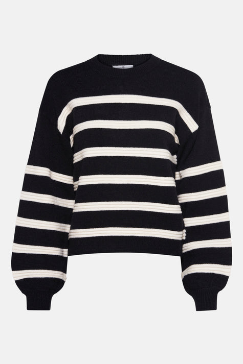 Pull met ronde hals - zwart