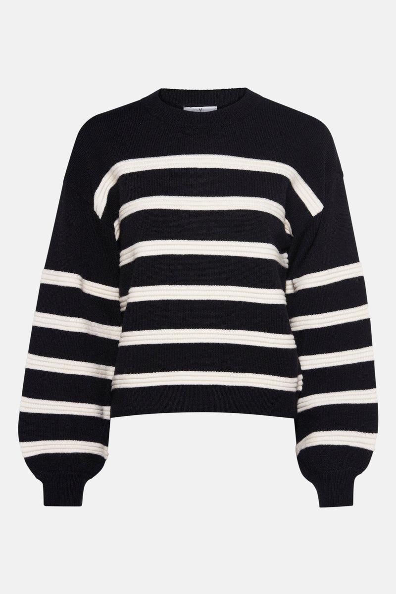 Pull met ronde hals - zwart